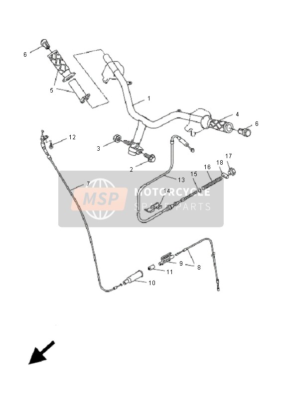 Yamaha CW50L BWS 2009 Steering Handle & Cable for a 2009 Yamaha CW50L BWS